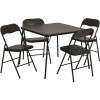 33.5 In. Black Plastic Table Top Material Folding Card Tables - 308685762