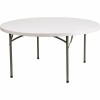59.75 In. Granite White Plastic Tabletop Metal Frame Folding Table