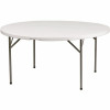 60 In. Granite White Plastic Tabletop Metal Frame Folding Table - 308685791
