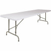96 In. Granite White Plastic Tabletop Metal Frame Folding Table - 308685848