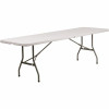 96 In. Granite White Plastic Tabletop Metal Frame Folding Table - 308685852