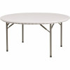 60 In. Granite White Plastic Tabletop Metal Frame Folding Table - 308688149