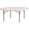 72 In. Granite White Plastic Tabletop Metal Frame Folding Table - 308688151