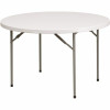 48 In. Granite White Plastic Tabletop Metal Frame Folding Table - 308688160