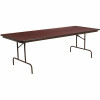 96 In. Mahogany Wood Table Top Material Folding Banquet Tables - 308688183