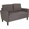 Carnegy Avenue 55.3 In. Dark Gray Cotton 2-Seater Loveseat With Square Arms - 308707482