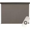 SeaSun Morro Bay Grey Motorized Outdoor Patio Roller Shade with Valance 84 in. W x 96 in. L