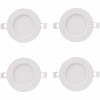 4 In. 3000K Bright White Bright White 3000K Round Flat Panel J Box Integrated Led Retrofit Recessed Light Trim (4-Pack)