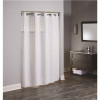 Hookless Shimmy 77 In. L White Square Shower Curtain With Sheer Window And Snap Liner (Case Of 12)