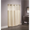 Hookless 77 In. L Double H Shower Curtain With Sheer Window And Snap Liner Beige (Case Of 12)