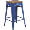 Flash Furniture 24 In. Blue Bar Stool