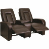 Flash Furniture 63 In. Brown Faux Leather 2-Seater Reclining Bridgewater Sofa With Square Arms