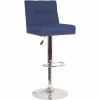 Carnegy Avenue 34 in. Blue Fabric Bar Stool