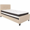 Carnegy Avenue Beige Twin Platform Bed And Mattress Set - 309891064