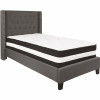 Carnegy Avenue Dark Gray Twin Platform Bed And Mattress Set - 309891086
