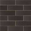 Msi Citylights Ink 3D Mix 4 In. X 12 In. Glossy Ceramic Black Textured Subway Tile (9.9 Sq. Ft./Case )