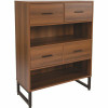 Carnegy Avenue 41.25 In. Brown Wood 2-Shelf Standard Bookcase With Drawers