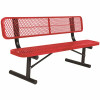 Everest 6 Ft. Red Portable Park Bench With Back