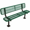 Everest 6 Ft. Green Surface Mount Park Bench With Back