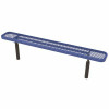 Everest 6 Ft. Blue In-Ground Mount Park Bench Without Back