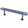 Everest 8 Ft. Blue Surface Mount Park Bench Without Back