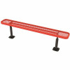 Everest 8 Ft. Red Surface Mount Park Bench Without Back