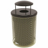 Everest 32 Gal. Beige Trash Receptacle With Rain Bonnet