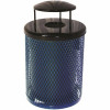 Everest 32 Gal. Blue Trash Receptacle With Rain Bonnet