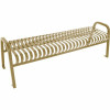 Plaza 8 ft. Beige Steel Strap Bench without Back