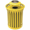 Plaza 36 Gal. Yellow Steel Strap Trash Receptacle With Ash Urn
