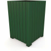 55 Gal. Square Green Recycled Plastic Heavy-Duty Trash Receptacle
