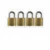 Commando Lock Marine Heavy Duty Brass Rustproof Keyed Padlock 1-3/4 In. W 1-1/8 In. Alloy Shackle Weather Resistant (4-Pack)