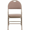 Flash Furniture Beige Fabric/Beige Frame Metal Folding Chair (4-Pack) - 311175201