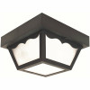 8.25 In. 1-Light Black Square Outdoor Ceiling Flush Mount Fixture