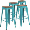 Carnegy Avenue 30 in. Crystal Teal-Blue Bar Stool (Set of 4) Carnegy Avenue 30 in. Crystal Teal-Blue Bar Stool (Set of 4)