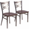 Carnegy Avenue Walnut Wood Seat/Clear Coated Metal Frame Restaurant Chairs (Set Of 2) - 311256988