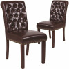 Carnegy Avenue Brown Leather Dining Chairs (Set of 2) 311257053
