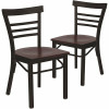 Carnegy Avenue Mahogany Wood Seat/Black Metal Frame Restaurant Chairs (Set of 2) 311257115
