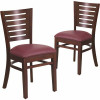 Carnegy Avenue Burgundy Vinyl Seat/Walnut Wood Frame Restaurant Chairs (Set of 2) 311257124