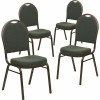 Carnegy Avenue Green Patterned Fabric/Gold Vein Frame Banquet Stack Chair (Set of 4) 311265219