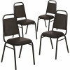 Carnegy Avenue Black Vinyl/Black Frame Banquet Stack Chair (Set Of 4) - 311265264