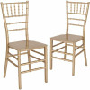 Carnegy Avenue Gold Flat Seat Resin Chiavari Chairs (Set Of 2)