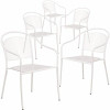 Carnegy Avenue Stackable Metal Outdoor Dining Chair In White (Set Of 5) - 311287410