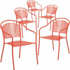 Carnegy Avenue Stackable Metal Outdoor Dining Chair In Coral - 311287413