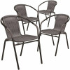 Carnegy Avenue Stackable Metal Outdoor Dining Chair In Gray (Set Of 4)