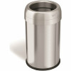 Hls Commercial 16 Gal. Round Open Top Stainless Steel Trash Can With Odor Filter