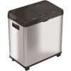 HLS COMMERCIAL 16 Gal. Automatic Dual-Compartment Recycler Sensor Stainless Steel Trash Can with Wheels