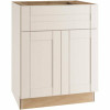 Arlington Vesper White Shaker Assembled Plywood 24 In. X 34.5 In. X 21 In. Bath Vanity Sink Base Cabinet With Soft Close