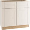 Arlington Vesper White Shaker Assembled Plywood 36 In. X 34.5 In. X 21 In. Bath Vanity Sink Base Cabinet With Soft Close