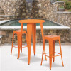 Carnegy Avenue Orange 3-Piece Metal Round Outdoor Bistro Set - 312170220